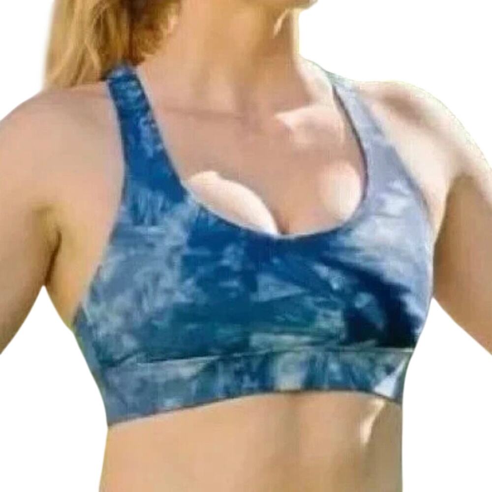 Zyia Active Blue Tie Dye Hendrix Light n Tight Strappy Sports Bra Size XXL - Picture 2 of 12